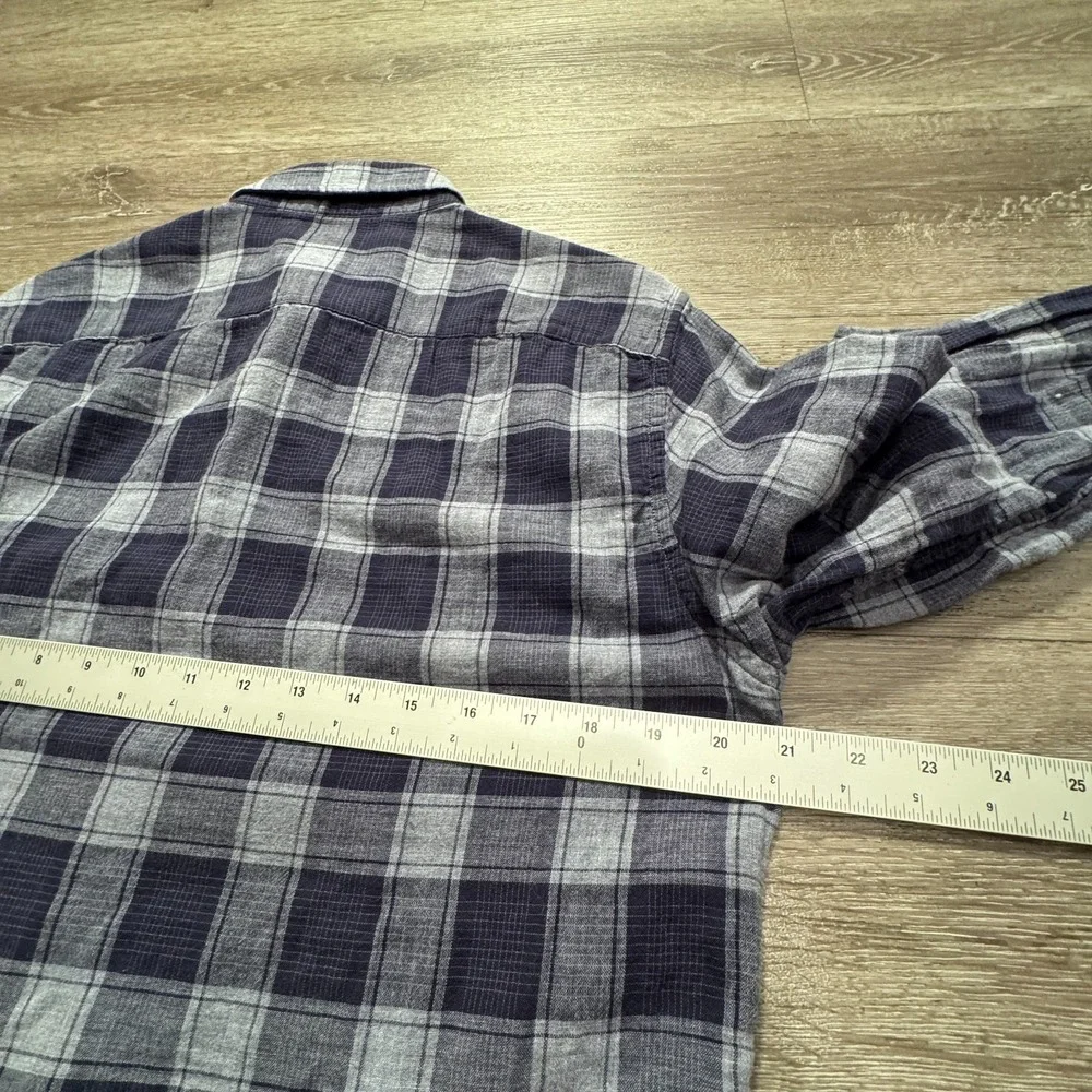 Banana Republic Shirt Mens Medium Blue Plaid Long Sleeve‎ Slim Fit 100% Cotton